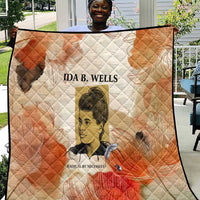 Ida B. Wells Quilt with Floral Pen Design Illustrated Portrait Civil Rights and Journalism Tribute - Wonder Print Shop
