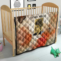 Ida B. Wells Quilt with Floral Pen Design Illustrated Portrait Civil Rights and Journalism Tribute - Wonder Print Shop