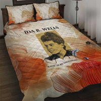 Ida B. Wells Quilt Bed Set with Floral Pen Design Illustrated Portrait Civil Rights and Journalism Tribute - Wonder Print Shop