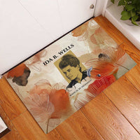 Ida B. Wells Rubber Doormat with Floral Pen Design Illustrated Portrait Civil Rights and Journalism Tribute - Wonder Print Shop