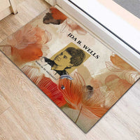 Ida B. Wells Rubber Doormat with Floral Pen Design Illustrated Portrait Civil Rights and Journalism Tribute - Wonder Print Shop