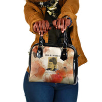Ida B. Wells Shoulder Handbag with Floral Pen Design Illustrated Portrait Civil Rights and Journalism Tribute - Wonder Print Shop