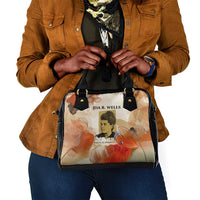 Ida B. Wells Shoulder Handbag with Floral Pen Design Illustrated Portrait Civil Rights and Journalism Tribute - Wonder Print Shop