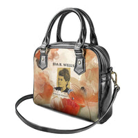 Ida B. Wells Shoulder Handbag with Floral Pen Design Illustrated Portrait Civil Rights and Journalism Tribute - Wonder Print Shop