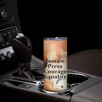 Ida B. Wells Skinny Tumbler with Floral Pen Design Illustrated Portrait Civil Rights and Journalism Tribute - Wonder Print Shop