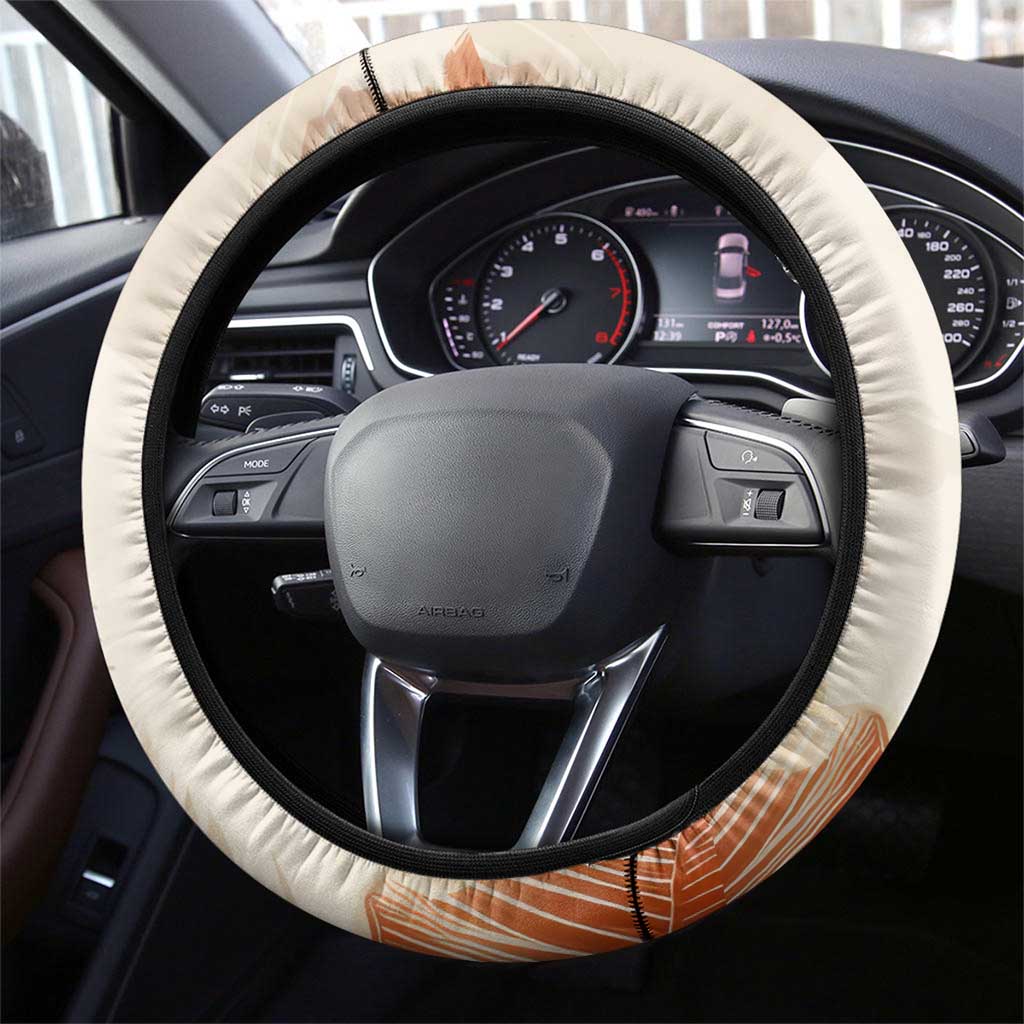 Ida B. Wells Steering Wheel Cover with Floral Pen Design Illustrated Portrait Civil Rights and Journalism Tribute - Wonder Print Shop