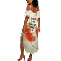 Ida B. Wells Summer Maxi Dress with Floral Pen Design Illustrated Portrait Civil Rights and Journalism Tribute - Wonder Print Shop