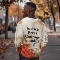Ida B. Wells Sweatshirt with Floral Pen Design Illustrated Portrait Civil Rights and Journalism Tribute - undefined