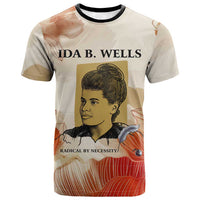Ida B. Wells T shirt with Floral Pen Design Illustrated Portrait Civil Rights and Journalism Tribute - undefined
