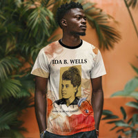 Ida B. Wells T shirt with Floral Pen Design Illustrated Portrait Civil Rights and Journalism Tribute - undefined