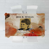 Ida B. Wells Tablecloth with Floral Pen Design Illustrated Portrait Civil Rights and Journalism Tribute - Wonder Print Shop