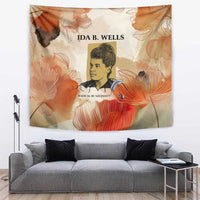 Ida B. Wells Tapestry with Floral Pen Design Illustrated Portrait Civil Rights and Journalism Tribute - Wonder Print Shop