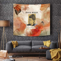 Ida B. Wells Tapestry with Floral Pen Design Illustrated Portrait Civil Rights and Journalism Tribute - Wonder Print Shop