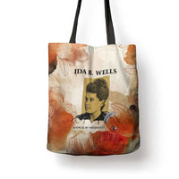 Ida B. Wells Tote Bag with Floral Pen Design Illustrated Portrait Civil Rights and Journalism Tribute - Wonder Print Shop