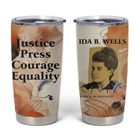 Ida B. Wells Tumbler Cup with Floral Pen Design Illustrated Portrait Civil Rights and Journalism Tribute - Wonder Print Shop