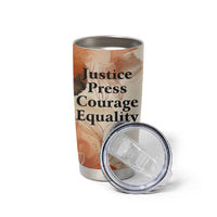 Ida B. Wells Tumbler Cup with Floral Pen Design Illustrated Portrait Civil Rights and Journalism Tribute - Wonder Print Shop