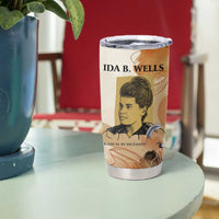 Ida B. Wells Tumbler Cup with Floral Pen Design Illustrated Portrait Civil Rights and Journalism Tribute - Wonder Print Shop