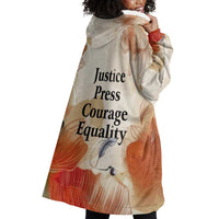 Ida B. Wells Wearable Blanket Hoodie with Floral Pen Design Illustrated Portrait Civil Rights and Journalism Tribute - Wonder Print Shop