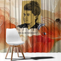Ida B. Wells Window Curtain with Floral Pen Design Illustrated Portrait Civil Rights and Journalism Tribute - Wonder Print Shop