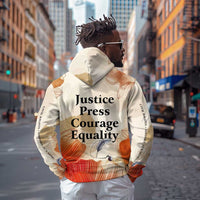 Ida B. Wells Zip Hoodie with Floral Pen Design Illustrated Portrait Civil Rights and Journalism Tribute - Wonder Print Shop