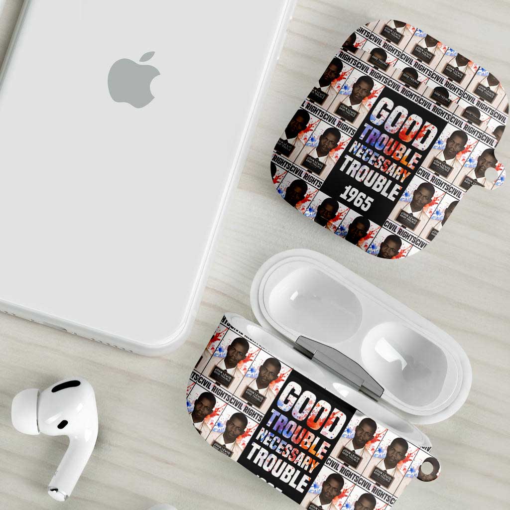 John Lewis AirPods Case with Mugshot Collage Design Civil Rights Portrait Good Trouble Tribute - Wonder Print Shop