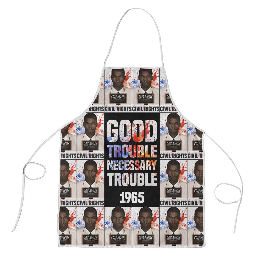 John Lewis Apron with Mugshot Collage Design Civil Rights Portrait Good Trouble Tribute - Wonder Print Shop