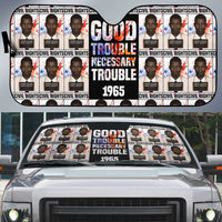 John Lewis Auto Sun Shade with Mugshot Collage Design Civil Rights Portrait Good Trouble Tribute - Wonder Print Shop