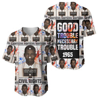 John Lewis Baseball Jersey with Mugshot Collage Design Civil Rights Portrait Good Trouble Tribute - Wonder Print Shop