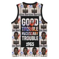 John Lewis Basketball Jersey with Mugshot Collage Design Civil Rights Portrait Good Trouble Tribute - Wonder Print Shop