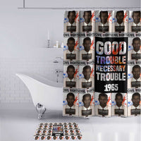 John Lewis Bathroom Set with Mugshot Collage Design Civil Rights Portrait Good Trouble Tribute - Wonder Print Shop