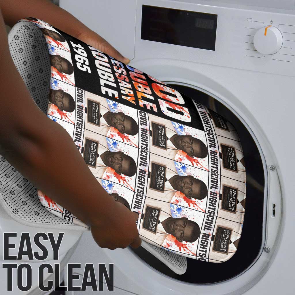 John Lewis Bathroom Set with Mugshot Collage Design Civil Rights Portrait Good Trouble Tribute - Wonder Print Shop