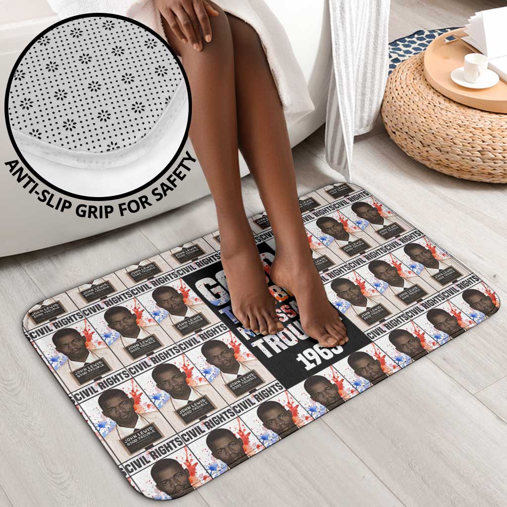 John Lewis Bathroom Set with Mugshot Collage Design Civil Rights Portrait Good Trouble Tribute - Wonder Print Shop