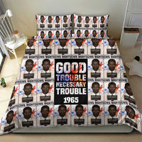 John Lewis Bedding Set with Mugshot Collage Design Civil Rights Portrait Good Trouble Tribute - Wonder Print Shop
