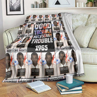 John Lewis Blanket with Mugshot Collage Design Civil Rights Portrait Good Trouble Tribute - Wonder Print Shop