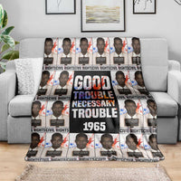 John Lewis Blanket with Mugshot Collage Design Civil Rights Portrait Good Trouble Tribute - Wonder Print Shop