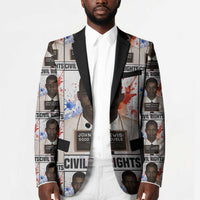 John Lewis Blazer with Mugshot Collage Design Civil Rights Portrait Good Trouble Tribute - Wonder Print Shop