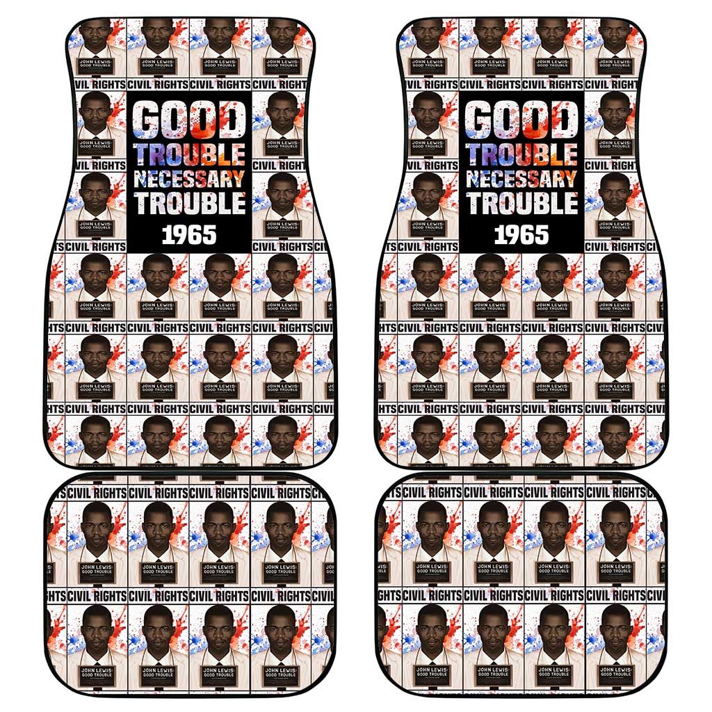 John Lewis Car Mats with Mugshot Collage Design Civil Rights Portrait Good Trouble Tribute - Wonder Print Shop