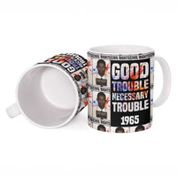 John Lewis Ceramic Mug with Mugshot Collage Design Civil Rights Portrait Good Trouble Tribute - Wonder Print Shop