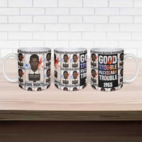 John Lewis Ceramic Mug with Mugshot Collage Design Civil Rights Portrait Good Trouble Tribute - Wonder Print Shop