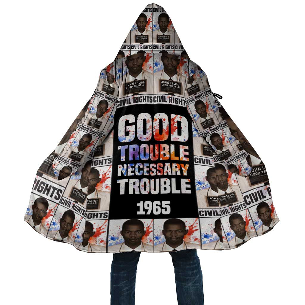 John Lewis Cloak with Mugshot Collage Design Civil Rights Portrait Good Trouble Tribute - Wonder Print Shop