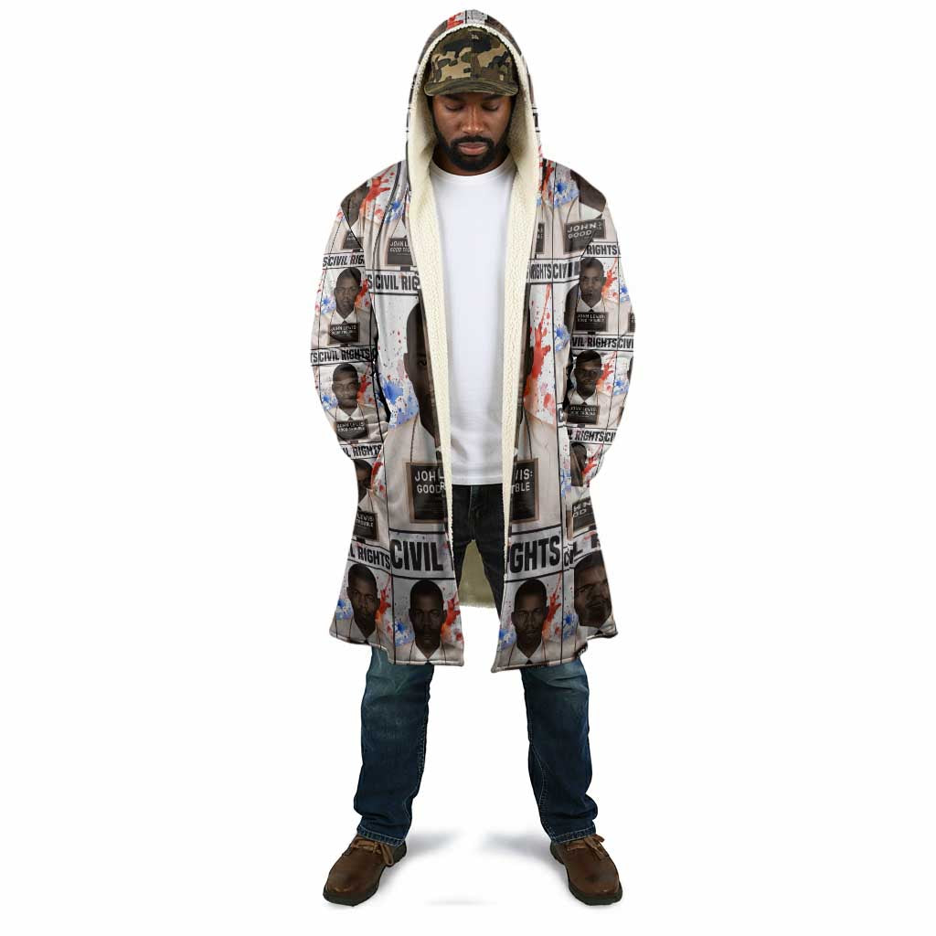 John Lewis Cloak with Mugshot Collage Design Civil Rights Portrait Good Trouble Tribute - Wonder Print Shop