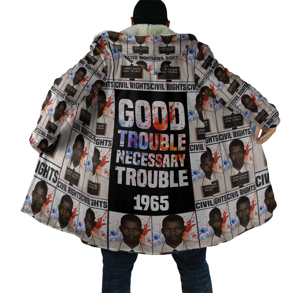 John Lewis Cloak with Mugshot Collage Design Civil Rights Portrait Good Trouble Tribute - Wonder Print Shop