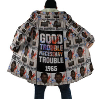 John Lewis Cloak with Mugshot Collage Design Civil Rights Portrait Good Trouble Tribute - Wonder Print Shop