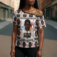 John Lewis Cross Shoulder Shirt with Mugshot Collage Design Civil Rights Portrait Good Trouble Tribute - Wonder Print Shop