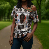 John Lewis Cross Shoulder Shirt with Mugshot Collage Design Civil Rights Portrait Good Trouble Tribute - Wonder Print Shop