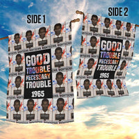 John Lewis Garden Flag with Mugshot Collage Design Civil Rights Portrait Good Trouble Tribute - Wonder Print Shop