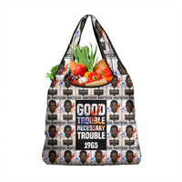 John Lewis Grocery Bag with Mugshot Collage Design Civil Rights Portrait Good Trouble Tribute - Wonder Print Shop