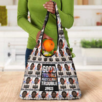John Lewis Grocery Bag with Mugshot Collage Design Civil Rights Portrait Good Trouble Tribute - Wonder Print Shop