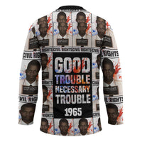 John Lewis Hockey Jersey with Mugshot Collage Design Civil Rights Portrait Good Trouble Tribute - Wonder Print Shop