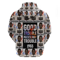 John Lewis Hoodie with Mugshot Collage Design Civil Rights Portrait Good Trouble Tribute - Wonder Print Shop